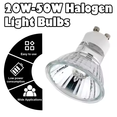 Halogen Spotlight Bulb 20w 35w 50w 2800-3200k Bi-pin 2pin Base Dimmable Spotlights 110v 220v 12v Gu1