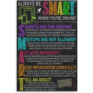 Computer Lab Rules Poster Classroom Decoration Canvas Painting Posters and Prints Wall Art Pictures 