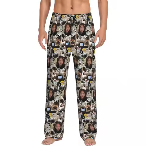 Custom Hyunjin Collage Pajama Pants Men Sleepwear Sleep Lounge Bottoms with Pockets