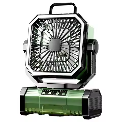 ABWM-Desktop Fan 40000Mah Portable Camping Fan With App Control Remote & LED Light 4 Speeds Airflow 