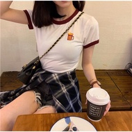 READY STOCK Korean uzlaang ringer beer crop top beer root