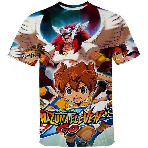 Cartoon Inazuma Eleven Go Galaxy Casual T-shirt Fashion 3D Game Tshirt Can DIY Loose Print T Shirt T