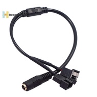 <Hoembellish> DC 5521 to 4Pin PWM 4 Pin 2 Wayputer PC Router Fan Power Adapter Cable 12V well
