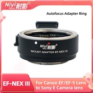Niyi EF-NEX III Autofocus Adapter Ring For Canon EF/EF-S Lens to Sony E Camera lens A7R3/M3/R4 autof