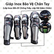 (An Toàn) Bộ Giáp Cao Cấp KhoNCC Hàng Chính Hãng - Bảo Vệ Tay Chân Đi Xe Máy Inox - Giảm Chấn Khi Sự