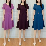 （CAYRA COUTURE BRAND）SMLXL2XL Women's short-sleeved round neck summer new suit mid-length dress女装圆领短
