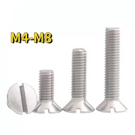[XNY] 304 Stainless Steel Countersunk Head Screw GB68 Flat Slot Screw Flat Head Flat Slotted Screw M