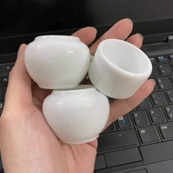 White cup for Jambul bird cage - Jambul cup (1 set has 3 pieces, included bamboo cup holders)