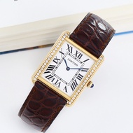 Cartier Tank W1018855Quartz Men's Watch Behind Diamonds