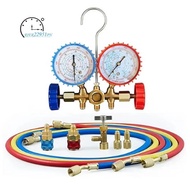 R410a 3Way AC Diagnostic Manifold Gauge Complete Set for R134A R410A R22 with Hose Adapters Quick Co