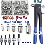 TONYOOG M3-M8 Rivet Nut Kit Flathead Plier 150PCS Rivet Nut  Professional Rivet Nut  Stainless Steel