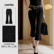 (New Arrival) Lovito Casual Pants Commute Classic and Versatile Spring/summer Black Pants for Women 