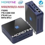 MOREFINE 12th Gen Intel Alder Lake N100/N150/i3-N305 Mini PC DDR5 M.2 2280 SSD 2*RJ45 Lan WiFi6 BT5.