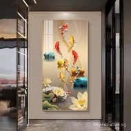 Decorative Painting Vertical Version Living Room Entrance Hallway Hanging Painting Light Luxury Nine