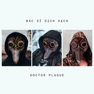 Plague doctor costume silicone skin mask, Halloween bird mask
