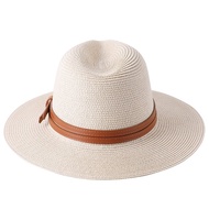 New Natural Panama Soft Shaped Straw Hat Summer Women/Men Wide Brim Beach Sun Cap UV Protection Fedora Hat