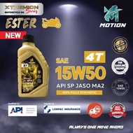 MOTION 4T 15w50 ESTER XTREMION API SP 1L Fully Synthetic Motorcycle Engine Oil Minyak Hitam Pelincir