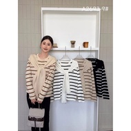 Eleven.Fashion Stripes Longsleeve Knitted Top A2693-9