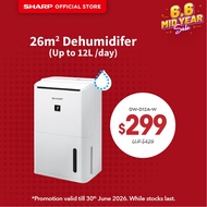SHARP Dehumidifier (White) DW-D12A-W 13 - 26m2 Dehumidifier Moisture Absorber