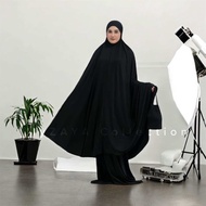 Mukena Dewasa Penutup Dagu Jersey Premium Jumbo Elegan Free Tas Cantik