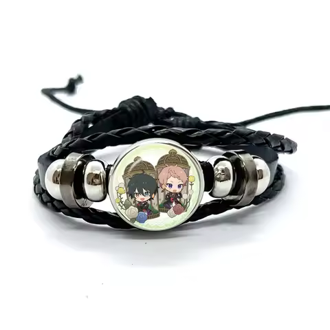 Ensemble Stars Bracelets Virtual Idol Laser Cullet Glass Dome Leather Bracelet Bangle Cosplay Kiryu 