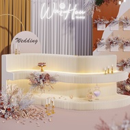 Accordion Paper Folding Booth Long Booth Shelf Foldable Portable Exhibition Display Stand Floor-Stan