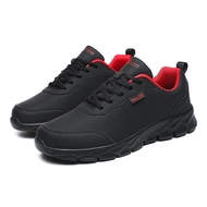 (size 39-48) ฤดูหนาวผู้ชายหนังสบาย ๆ กีฬารองเท้าวิ่งผู้ชายแฟชั่นรองเท้าผ้าใบสบาย ๆ รองเท้ากีฬากันน้ำ