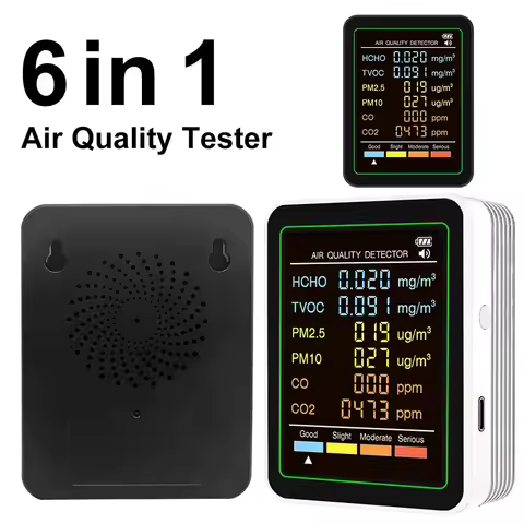 Multifunctional Air Quality Detector Tester Formaldehyde Monitor Meter TVOC PM2.5 PM10 CO Carbon Dio