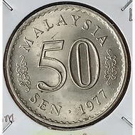 ( Syiling ) 50 Sen 1977 ( UNC ) Malaysia Parliament House