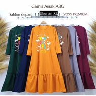 Gamis Anak Perempuan Motif Wonderful Rumbai Bawah 8-10 Tahun ( Real Pic ) Gamis Anak Lucu