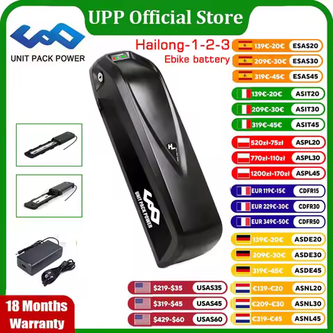 21700 DownTube Ebike Battery Hailong 36V 48V 52V 14.4Ah 19.2Ah 28.8Ah L-G Te-sla Pack for 1500W 1000