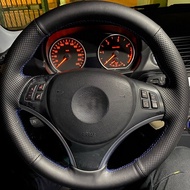 Car Steering Wheel Cover Black Artificial Leather Hand-stitched For BMW E90 E91 E92 E93 E87 E81 E82 E88 X1 E84 Car Accessories