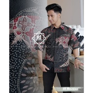 KEMEJA PRADA SEMI SILK SHORT TANAGN BATIK SHIRT