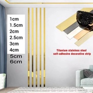 5 Mirror Stainless Strip for Wall Ceiling Waistline Decor Line Wainscoting