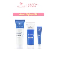 Emina Acne Fighter Kit - Face Wash Moisturiser Acne Spot Gel