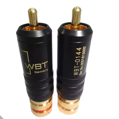 1Pc Gold Plated Copper RCA Plug Durable RCA Connector Screws Soldering Locking Audio Video WBT Plug 