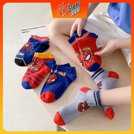 Set of 5 pairs of low grass cotton spider superhero socks for children 1-8 years old - Ht.store1990