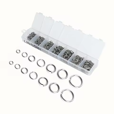 770pcs/lot Mix Size Open Jump Ring 3 4 5 6 7 8 10mm Stainless Steel Silver Tone Split Loop Rings for