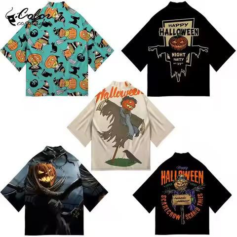 Color Cosplayer Halloween Anime Haori Cloak Women Men Cosplay Costume Wicked Pumpkin Kimono Haori Ca