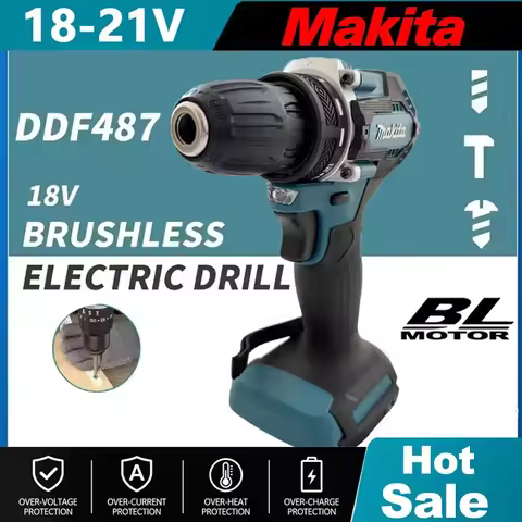 Makita DDF487 Brushless lithium electric rechargeable impact drill large torque screwdriver For 18V 
