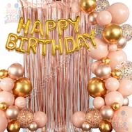 Birthday Decoration Happy Birthday Banner Foil Curtain Balloon for 18th 60th Birthday Decoration Set