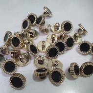 11mm black gold fashion mushroom buttons, 50 pcs