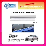 Toyota Vios 2008-2012 Chrome Door Belt Moulding Window Trim 4pcs vios accessories