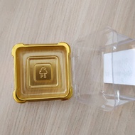 [50pcs] Single Cavity Mooncake Cases with Cover 50gm (Gold) PC417 月饼塑胶盒