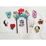 Topper toper decoration skewer cake rice cake tumpeng birthday happy birthday korean character bt21 