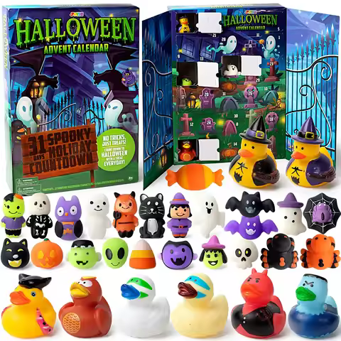 Joyfy 31 Pcs Halloween Advent Calendar 2025 Halloween Rubber Duck Advent Calendar for Halloween Coun