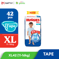 Huggies Dry Tape Diapers XL42 (1 Pack) Absorbent diapers for baby