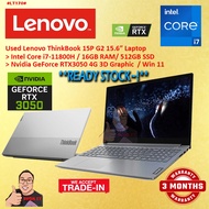 #LT170 USED LENOVO THINKBOOK 15P G2 Gaming Laptop INTEL I7-11800H 16GB 512GB SSD NVIDIA RTX3050 4GB 