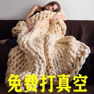 Photography Props Thick Wool Hand-Knitted Blanket Blanket Knitted Blanket Wool Blanket Sofa Blanket 