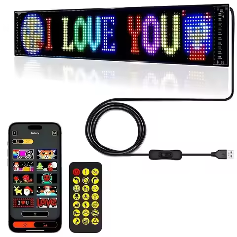 Car LED Sign Bluetooth APP LED Matrix Pixel Panel Night Light DIY Programmable Flexible LED Display 